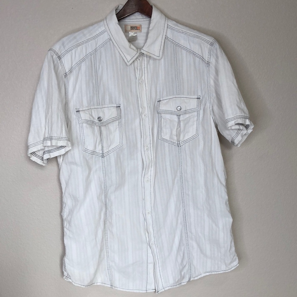 Route 66 | White Button Down  Shirt | M